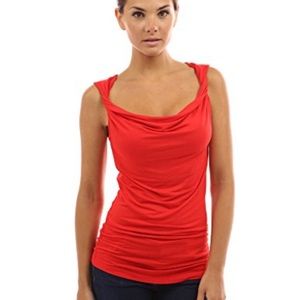PattyBoutik Women's Cowl Neck Twist Straps Tank
